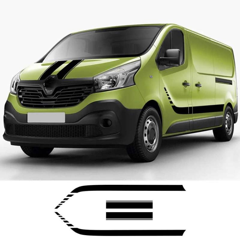 Auto Tür Seite Grafik Aufkleber Vinyl Film Motorhaube Motorhaube Aufkleber Tuning Zubehör, für Renault Trafic 2 3 MK3 MK2 Camper Van von FHKQMLFQ