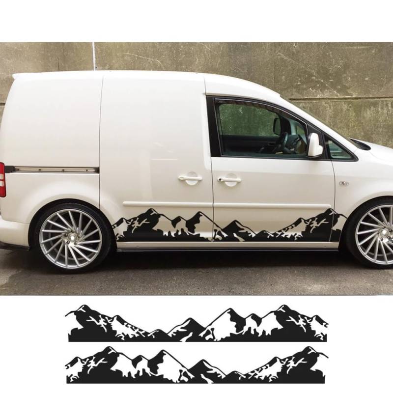 Autotür-Seitenaufkleber, für V=W Caddy MK1 MK2 MK3 2 3 4 Maxi Kombi Zubehör Camper Van Mountain Graphics Vinyl-Aufkleber von FHKQMLFQ