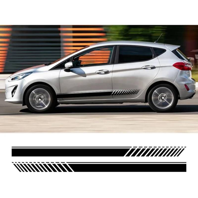 Autotür-Seitenschweller-Streifenaufkleber, für Ford Fiesta MK8 MK7 MK6 Mk5 ST Sport Styling Vinyl Dekor Aufkleber Tuning Autozubehör von FHKQMLFQ