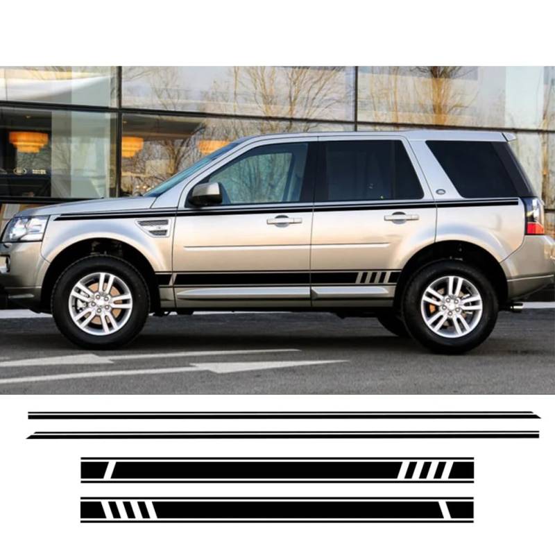 Für L=und R=Over Discovery 4 3 2 Sport Freelander 4 STÜCKE Auto Seitentüraufkleber Tuningzubehör Auto Vinylfolie Streifen Aufkleber von FHKQMLFQ