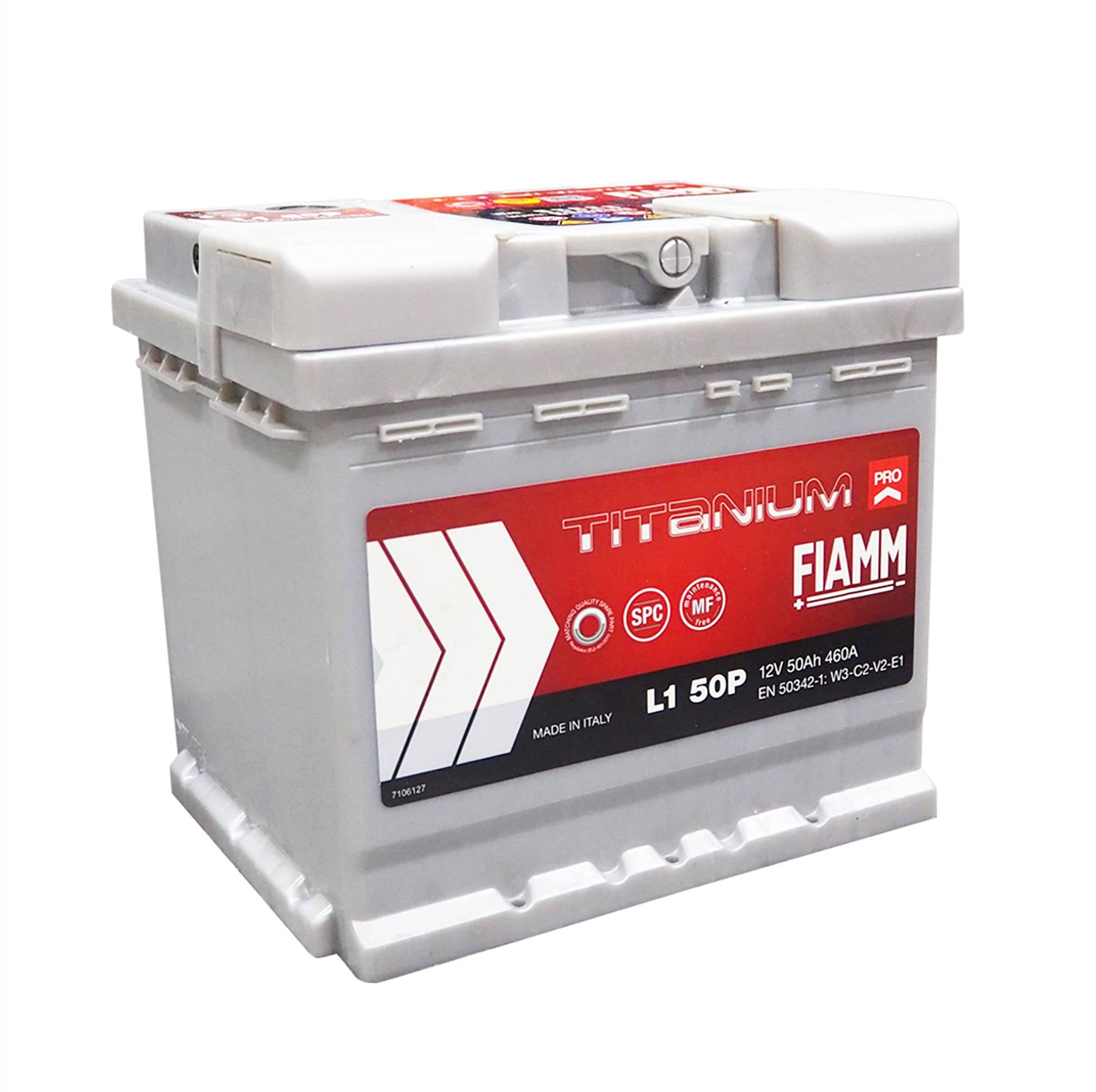 Auto Batterie Fiamm 50 Ah 460 A POSITIVE A rechts (+ DX) Cod. L1 50P – 7905143 von FIAMM