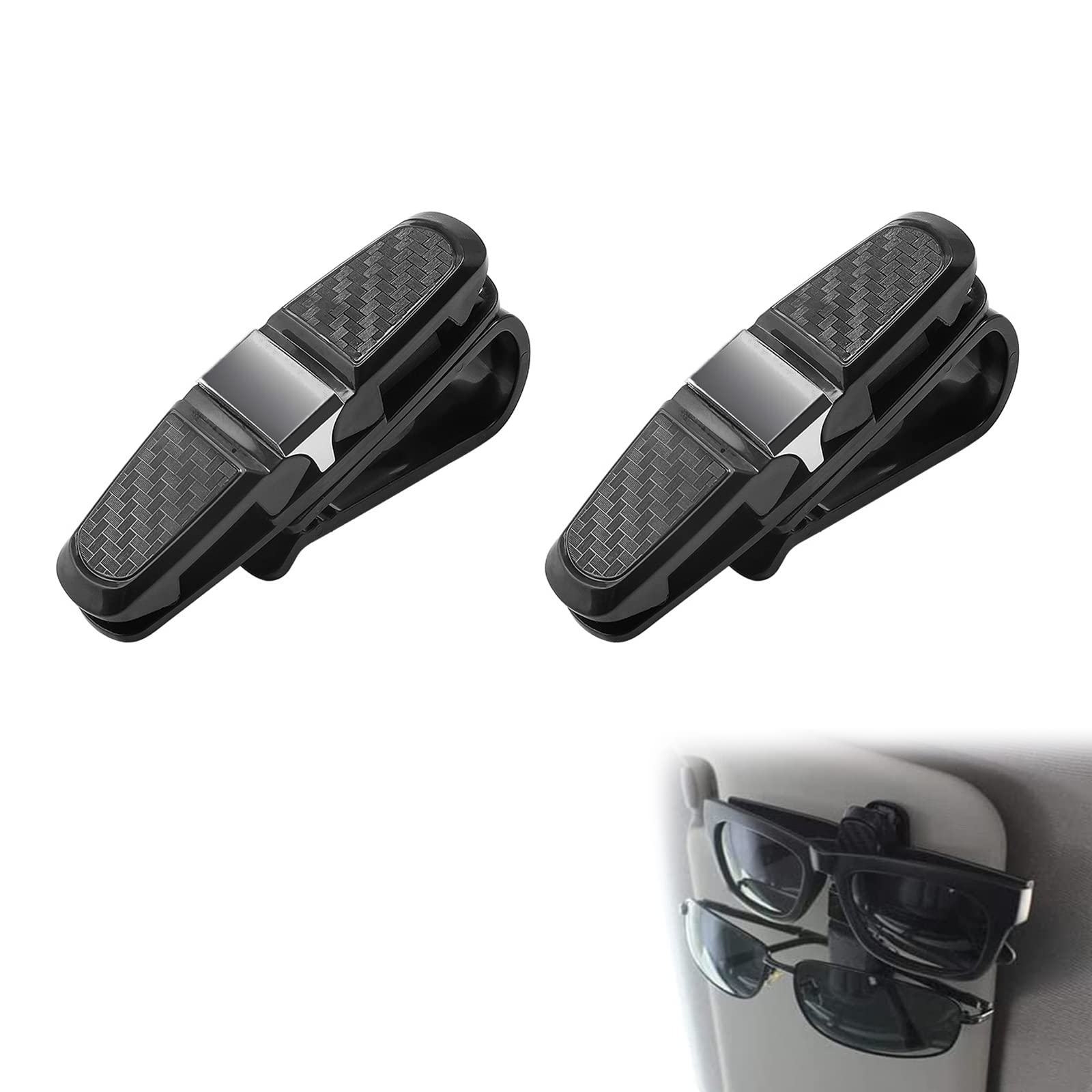 FIBOUND 2 Stück Auto-Sonnenblenden-Sonnenbrillen-Clip, Auto Sonnenbrillen Clip, 180°Rotational Sonnenbrillen Brillen mit Kartenkarten Clip, Universal Doppelenden Brillenhalterung-Schwarz. FIBOUND 2 Stück Auto-Sonnenblenden-Sonnenbrillen-Clip, Auto Sonnenbrillen Clip, 180°Rotational Sonnenbrillen Brillen mit Kartenkarten Clip, Universal Doppelenden Brillenhalterung-Schwarz. von FIBOUND