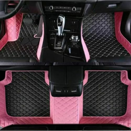 Leder Fußmatten Auto Bodenmatte für Hyundai Tucson 2015-2020, Individuelle Passform wasserdichte Auto Matten, Allwetter Fussmatten Set Zubehör Fußmatte,C-PINK von FIDEMM