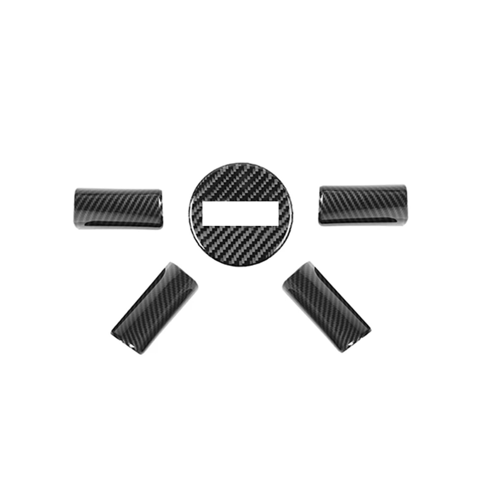Innenausstattung Für Jeep Für Wrangler JK 2007-2010 ABS Auto Innen Lenkrad Dekoration Abdeckung Trim Dekorative Zubehör(Carbon fiber 5 pc) von FIFHSKFH