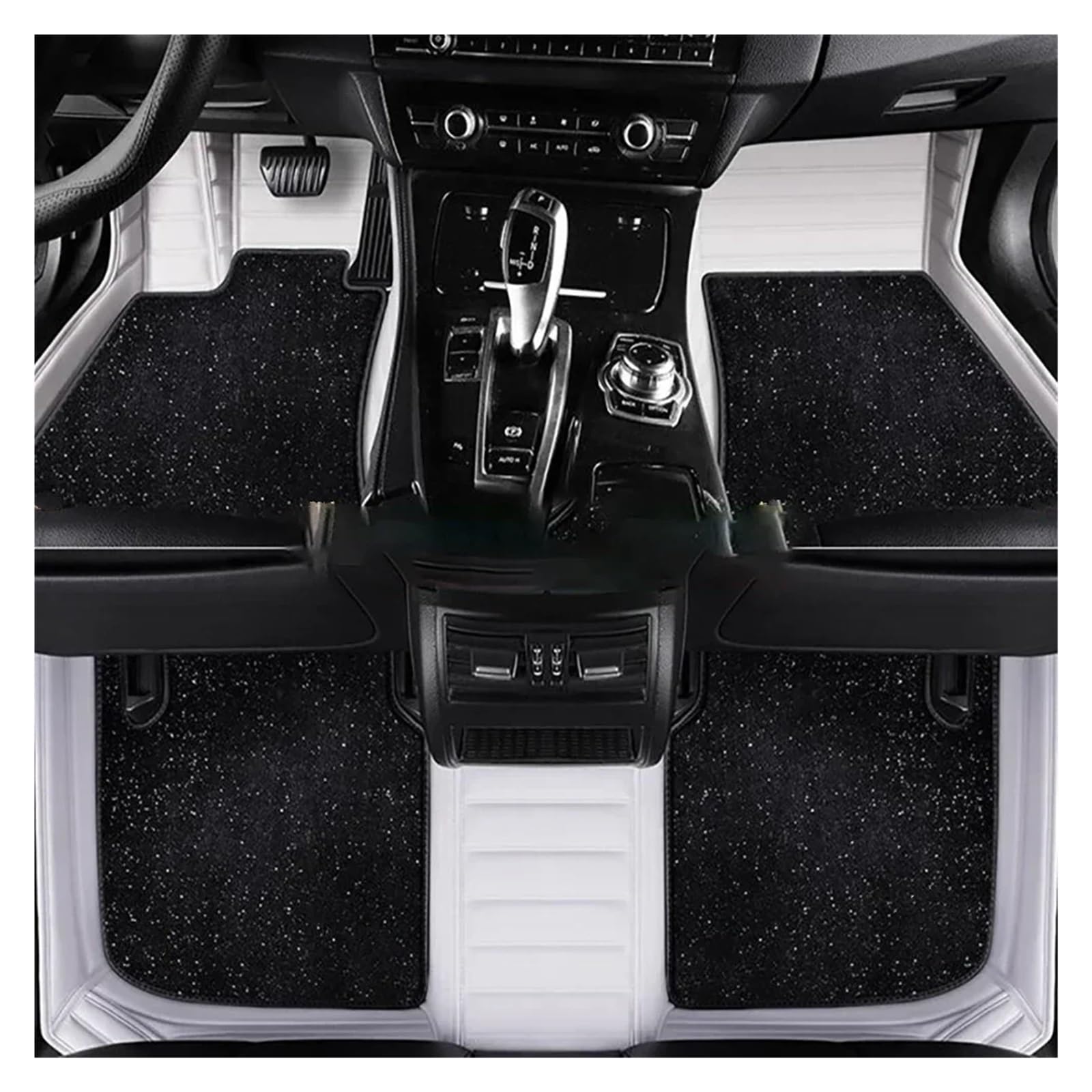 Matten Teppiche Für KIA Für Sportage 2 3 4 5 2004-2024 Doppelschichtige 5D-Fußmatten Nach Maß Autoteppiche Fußmatten Teppich(C-Black White) von FIFHSKFH
