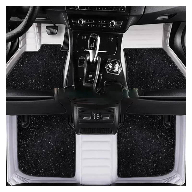 Matten Teppiche Für KIA Für Sportage 2 3 4 5 2004-2024 Doppelschichtige 5D-Fußmatten Nach Maß Autoteppiche Fußmatten Teppich(C-Black White) von FIFHSKFH