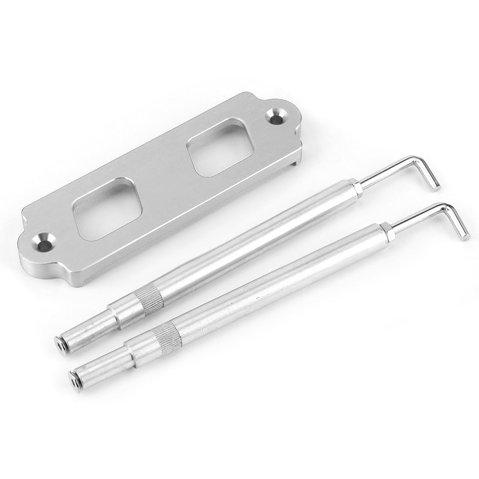 Autobatterie Halter Kit, Batteriehalter Ungssatz, Aluminiumlegierung Batteriehalterung mit Haken für Autobatterien (Silver) von FILFEEL