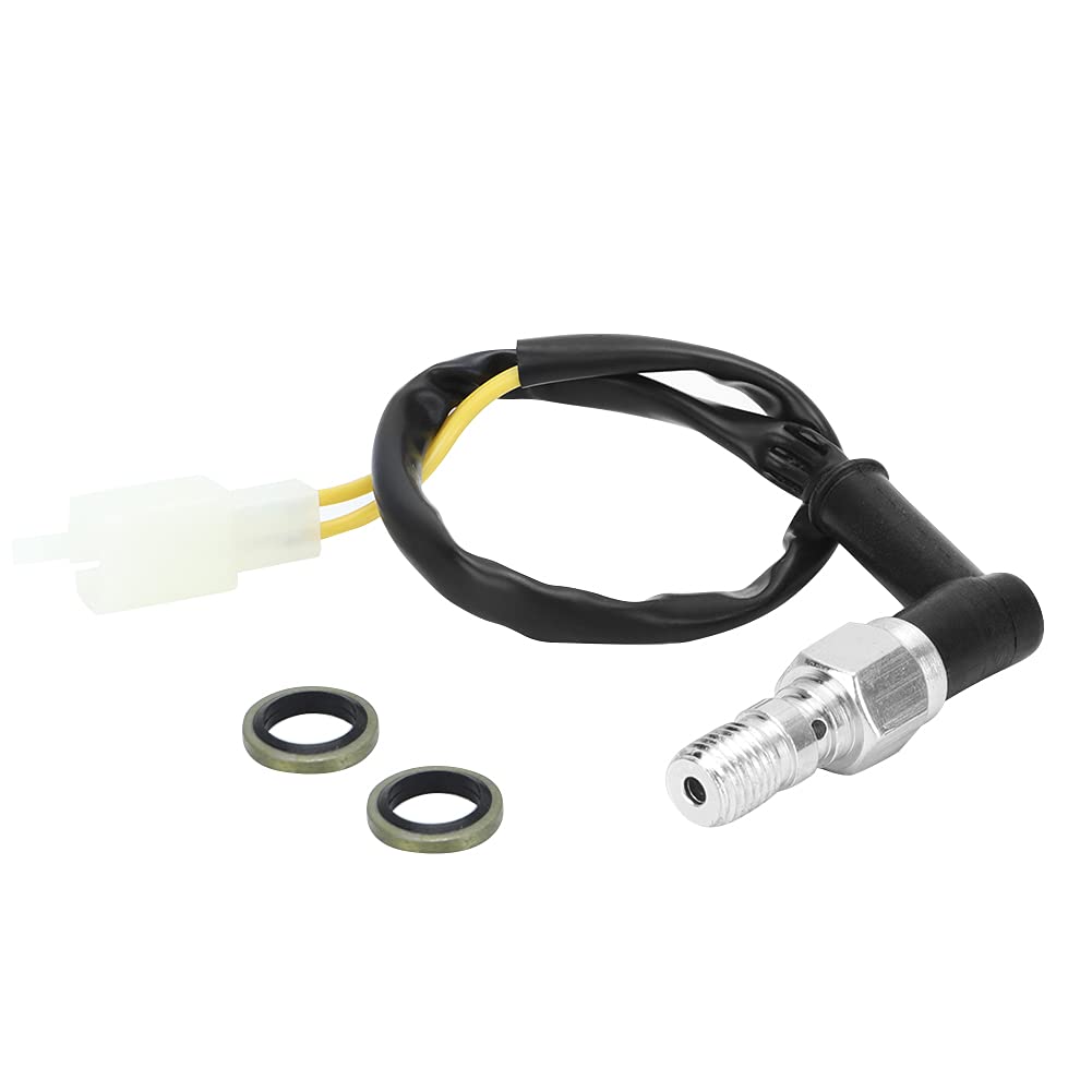 Bremslichtschalter, M10x1.25 Motorradbremslichtschalter Universal Bremslichtschalter mit Präzisionshandwerkskunst für den Ersatz für Zubehör (Gebogener Kopf) von FILFEEL