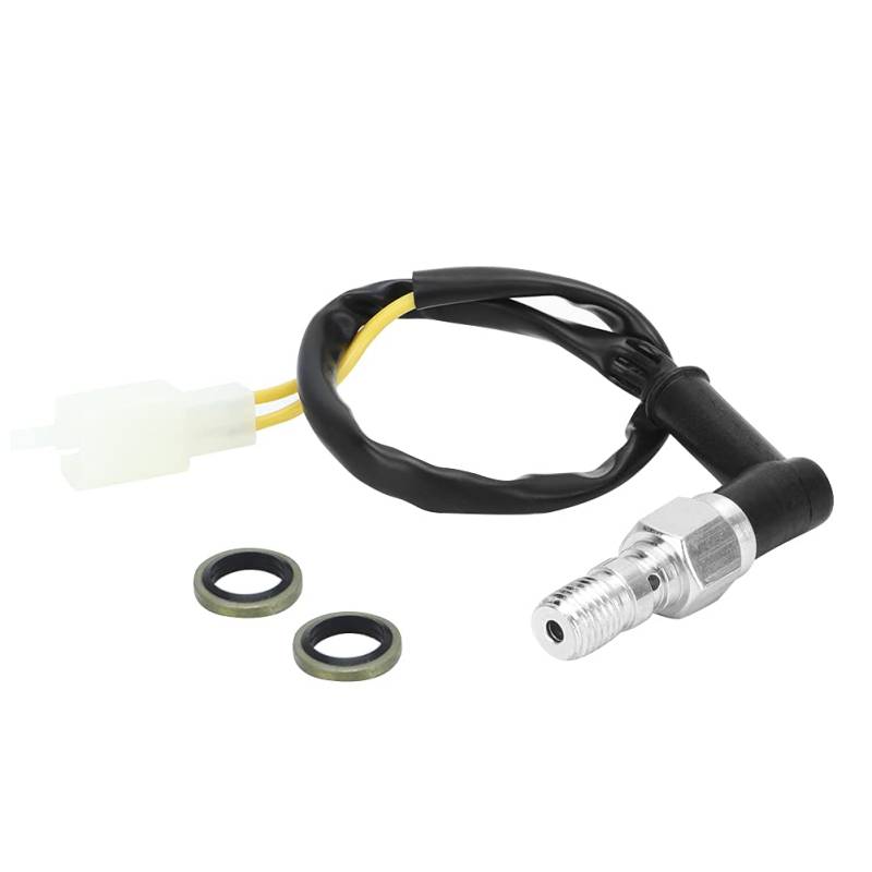 Bremslichtschalter, M10x1.25 Motorradbremslichtschalter Universal Bremslichtschalter mit Präzisionshandwerkskunst für den Ersatz für Zubehör (Gebogener Kopf) von FILFEEL