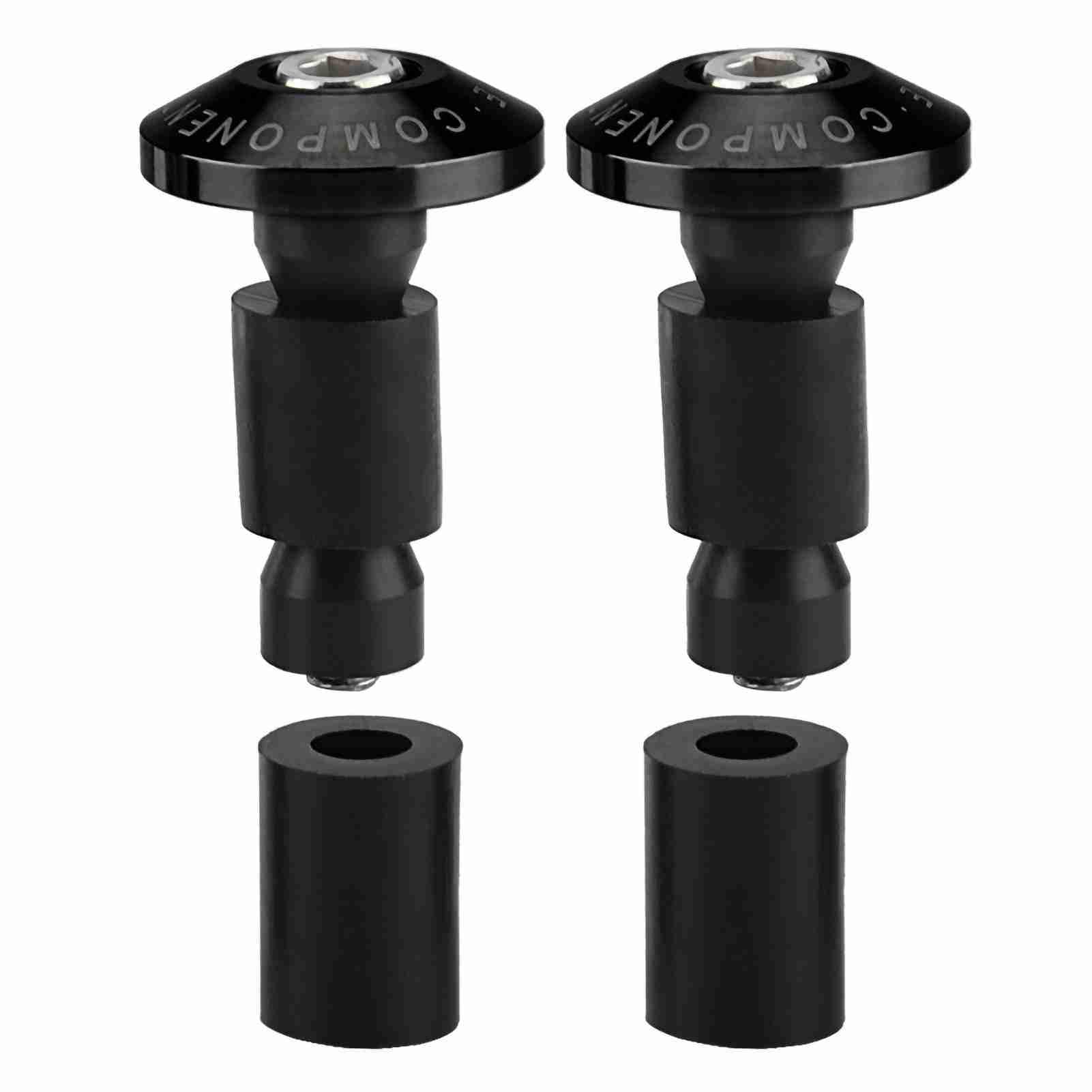 FILFEEL 1 Paar Lenkerendstopfen, Lenkerendkappen für Motorradlenker Universell passend für Motorräder mit 2,2 cm Lenkerdurchmesser (Black) von FILFEEL