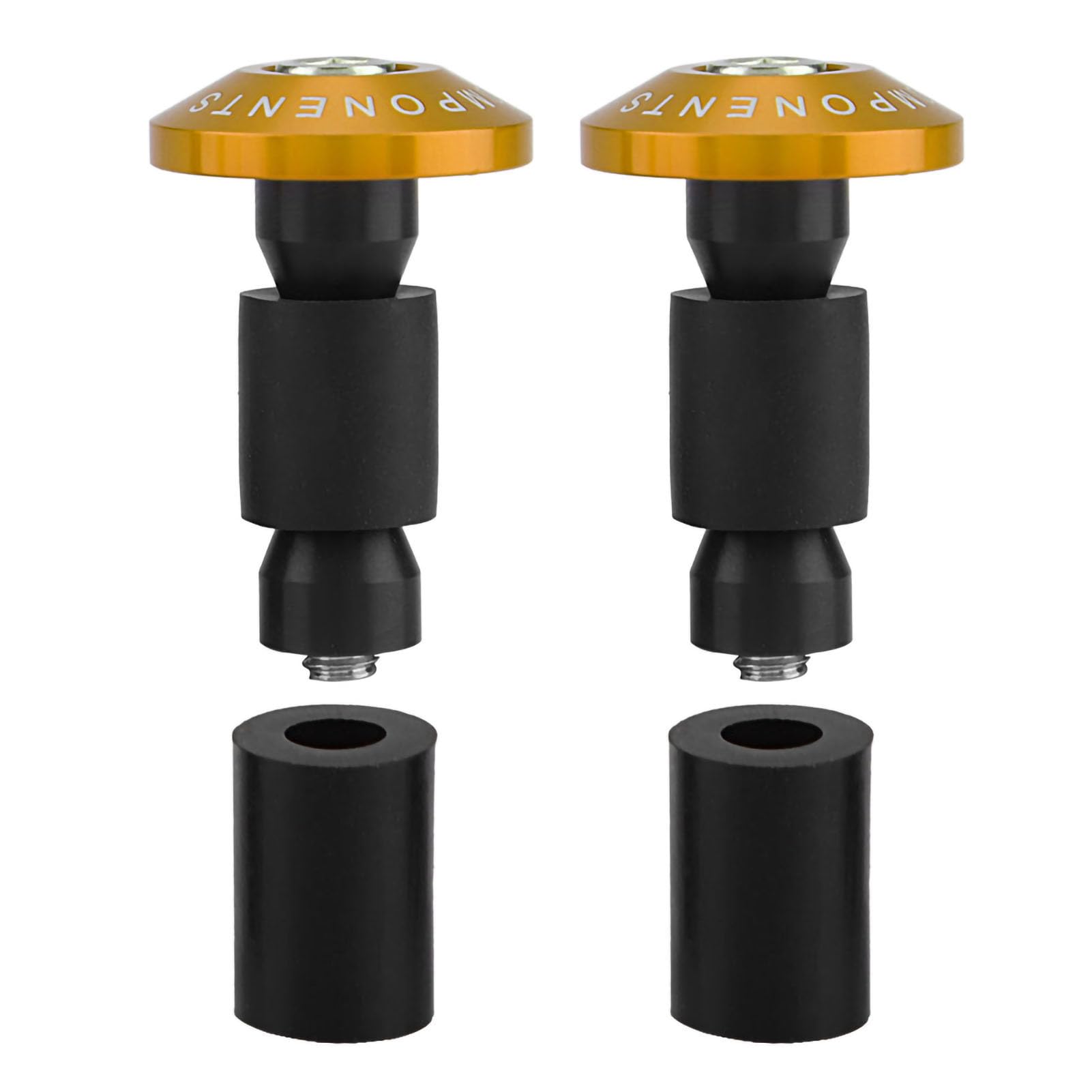 FILFEEL 1 Paar Lenkerendstopfen, Lenkerendkappen für Motorradlenker Universell passend für Motorräder mit 2,2 cm Lenkerdurchmesser (Gold) von FILFEEL