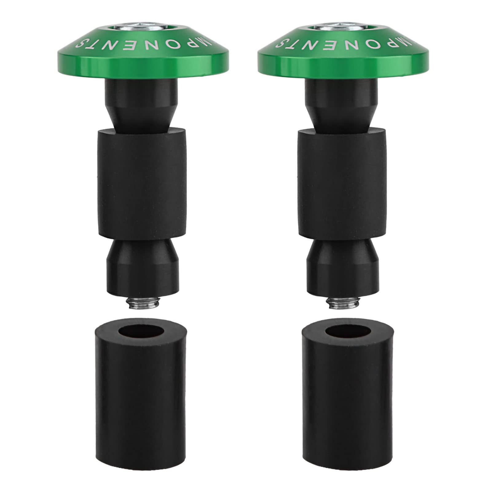 FILFEEL 1 Paar Lenkerendstopfen, Lenkerendkappen für Motorradlenker Universell passend für Motorräder mit 2,2 cm Lenkerdurchmesser (Green) von FILFEEL