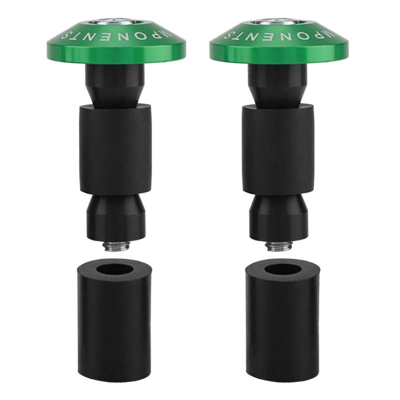 FILFEEL 1 Paar Lenkerendstopfen, Lenkerendkappen für Motorradlenker Universell passend für Motorräder mit 2,2 cm Lenkerdurchmesser (Green) von FILFEEL