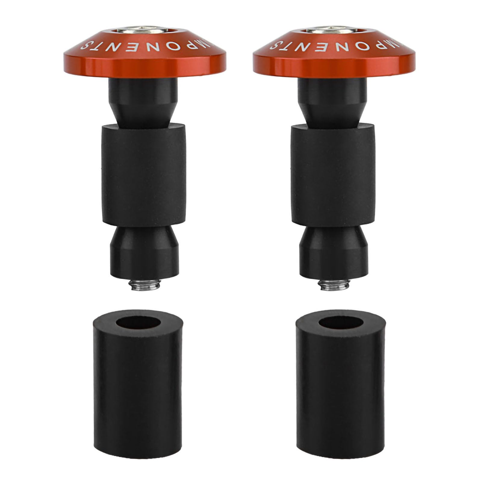 FILFEEL 1 Paar Lenkerendstopfen, Lenkerendkappen für Motorradlenker Universell passend für Motorräder mit 2,2 cm Lenkerdurchmesser (ORANGE) von FILFEEL