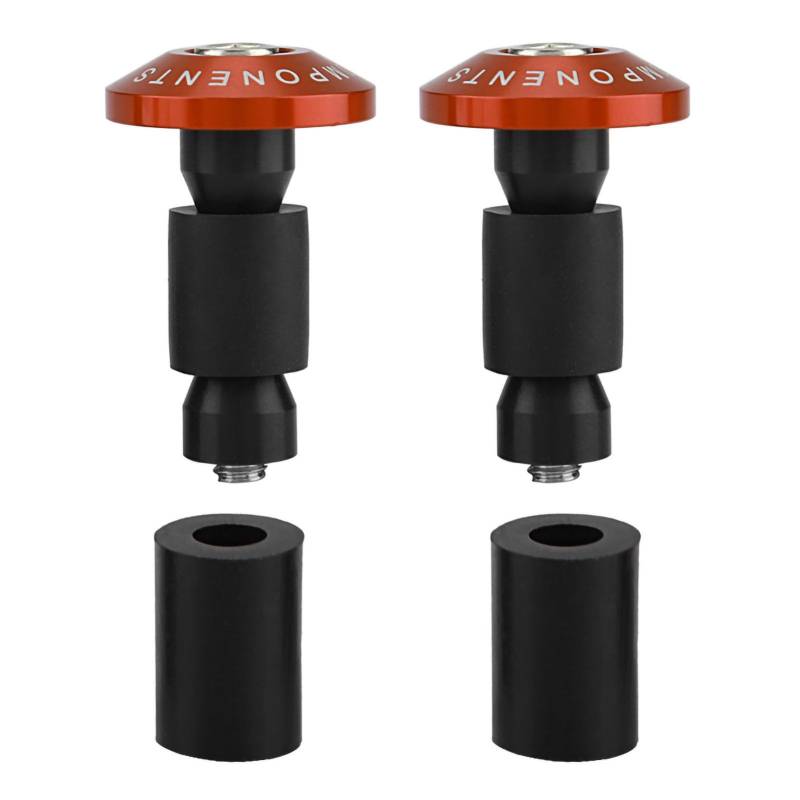 FILFEEL 1 Paar Lenkerendstopfen, Lenkerendkappen für Motorradlenker Universell passend für Motorräder mit 2,2 cm Lenkerdurchmesser (ORANGE) von FILFEEL