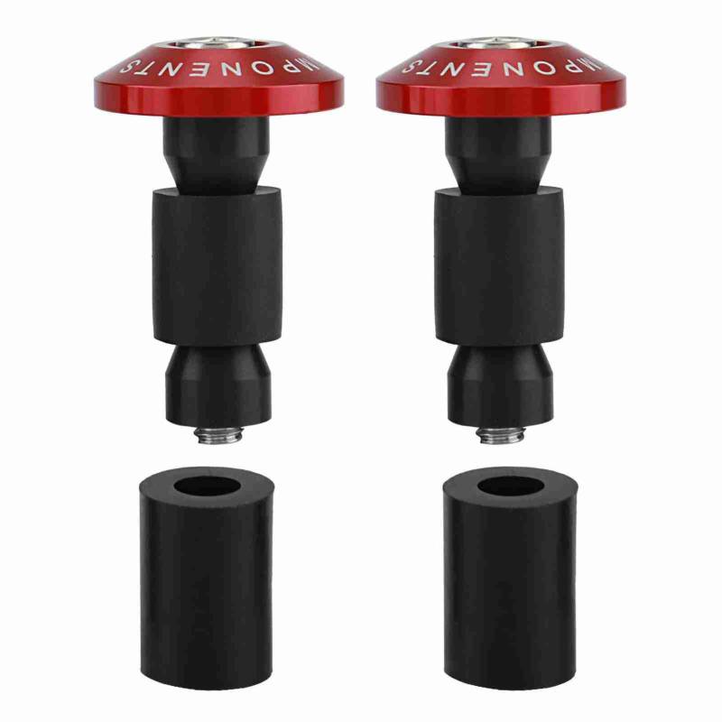 FILFEEL 1 Paar Lenkerendstopfen, Lenkerendkappen für Motorradlenker Universell passend für Motorräder mit 2,2 cm Lenkerdurchmesser (Rot) von FILFEEL