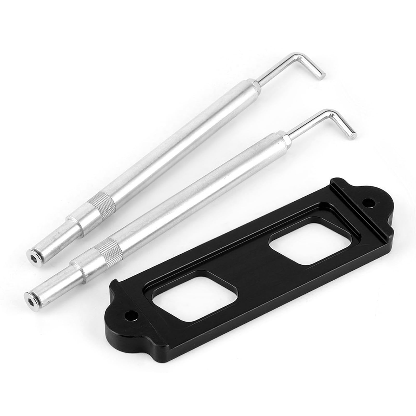 FILFEEL Autobatterie Halter Kit, Batteriehalter Ungssatz, Aluminiumlegierung Batteriehalterung mit Haken für Autobatterien (Black) von FILFEEL
