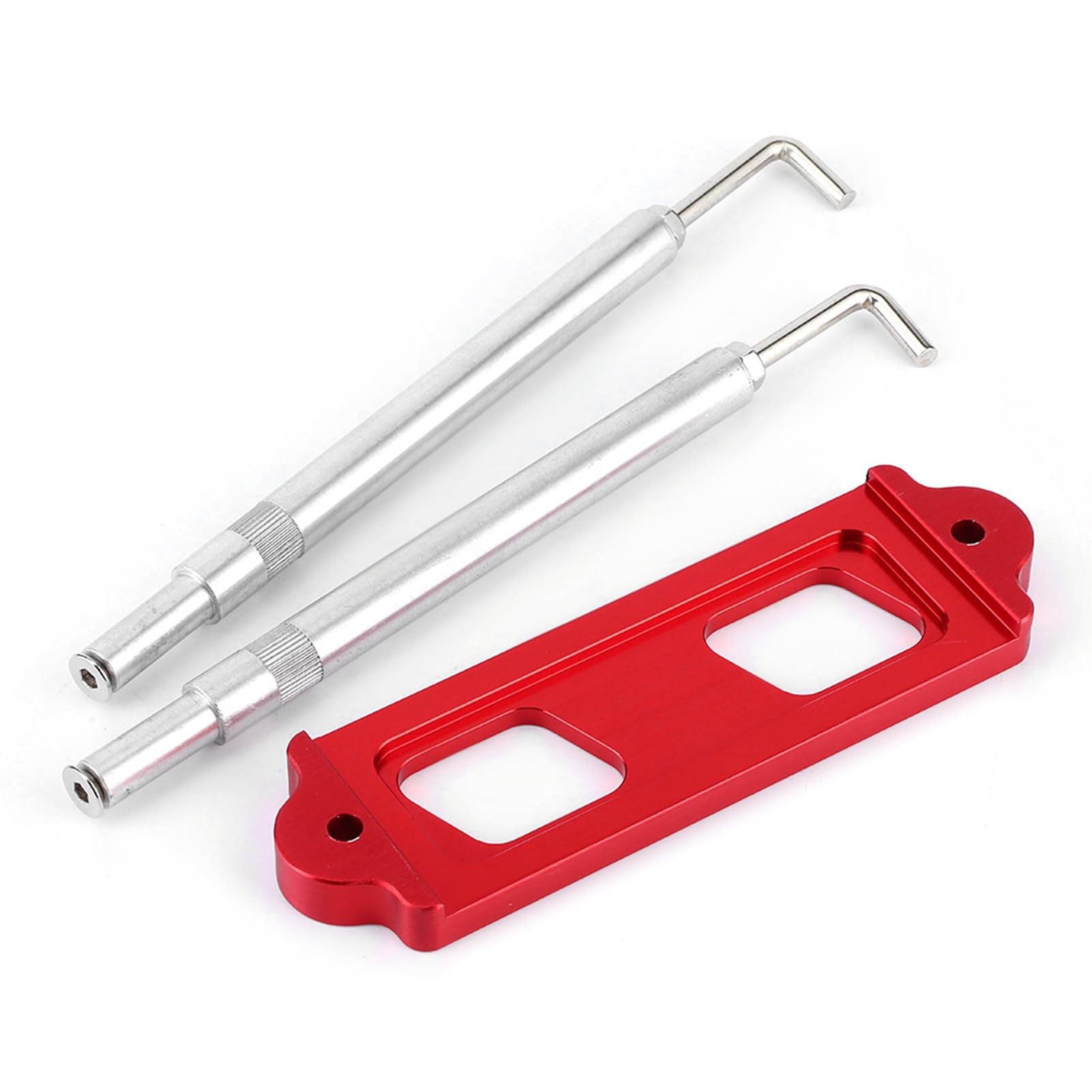 FILFEEL Autobatterie Halter Kit, Batteriehalter Ungssatz, Aluminiumlegierung Batteriehalterung mit Haken für Autobatterien (Rot) von FILFEEL