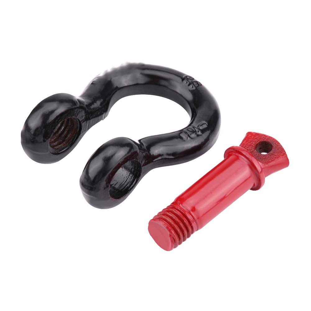FILFEEL D Ring-Fessel, Stahl Anhänger Haken Hoch Leistungs Galvani Sierte Schäkel Zum Abschleppen Schwarz Rot für die Meisten UTV, ATV (2T) von FILFEEL