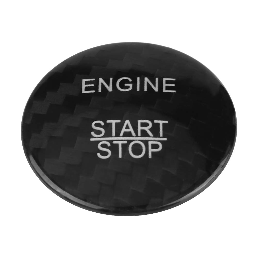Filfeel Car Start -Taste Dekorative Aufkleber, 36 Mm Car Carbon Fasermotor Druckstaststastabdeckung für W176 W246 W205 X253 X156 C117 (BLACK) von FILFEEL
