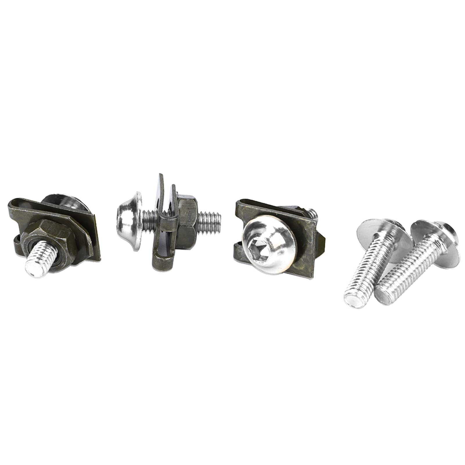 Stoßfängerklammern, 5x16mm Körper Kit Vordere Stoßfänger Motorradverkleidungskörper Bolzen Kit Schraube Spire Geschwindigkeit Fördermutter für Motorradfahrräder Roller (Silver) von FILFEEL