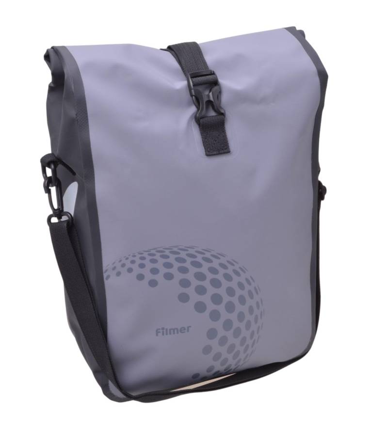 FILMER Gepäckträger-Fahrradtasche wasserdicht Einkaufstasche Gepäckträgertasche, Farbe:grau von FILMER