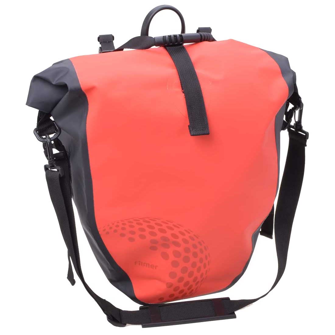 FILMER Gepäckträgertasche 25 Liter 100% Wasserdicht mit Tragegriff und Schultergurt (Rot) von FILMER