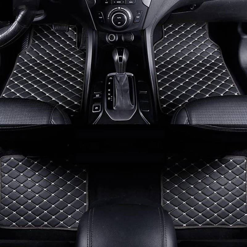 Auto Fußmatten 4 Teilig für Ford Focus MK4 2019-2023 (LHD), Antirutsch wasserdichte Automatte Allwetter Teppich Innenraum Zubehör,Black-Beige von FINAP