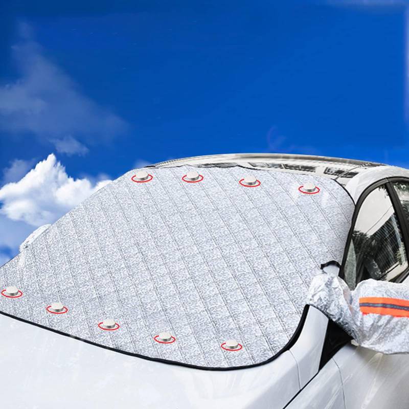 FINEVERNEK Frontscheibenabdeckung Auto, Scheibenabdeckung Auto, Windschutzscheibenabdeckung,Scheibenabdeckung Auto Frontscheibe Magnetisch Faltbar Sonne、Staub、Regenfest、Frost, 9 Magnetisch von FINEVERNEK