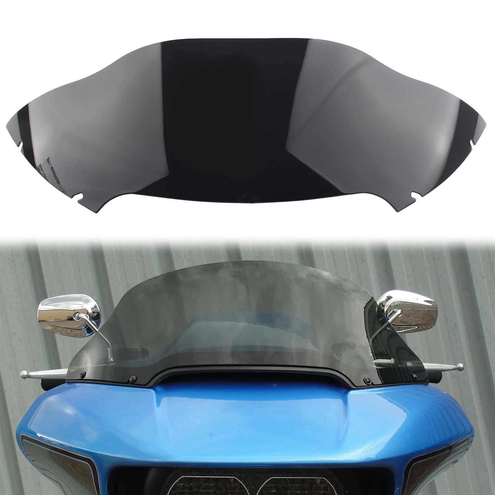 FINMOKAL 20,3 cm ABS Windschutzscheibe Windschutzscheibe Windsplitter Kompatibel mit Harley Davidson Road Glide 2015-2022 (Schwarz) von FINMOKAL