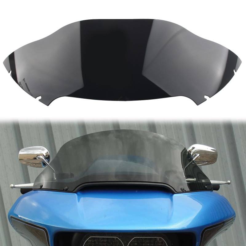FINMOKAL 20,3 cm ABS Windschutzscheibe Windschutzscheibe Windsplitter Kompatibel mit Harley Davidson Road Glide 2015-2022 (Schwarz) von FINMOKAL