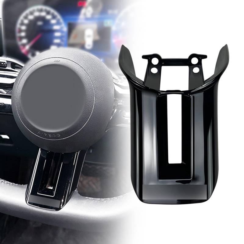 FINMOKAL Auto Innenraum Lenkrad Untere Abdeckung Kompatibel mit Benz C/CLS/S/E-Klasse W206 W213 C257 W223 AMG (Schwarz) von FINMOKAL
