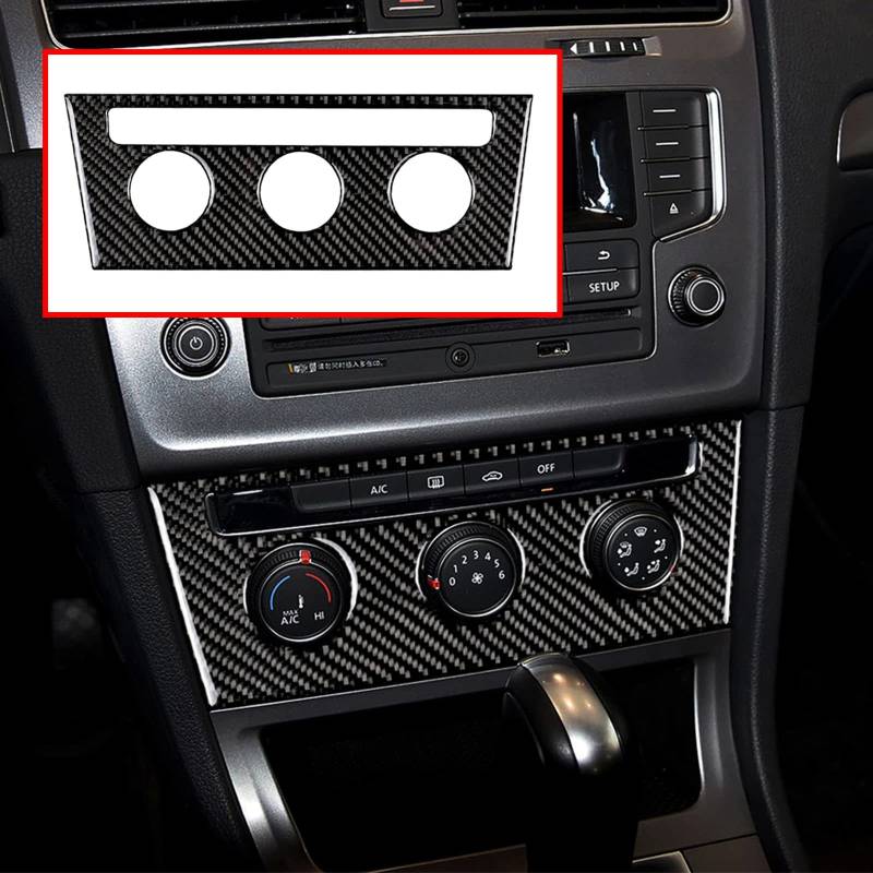 FINMOKAL Carbon-Faser-Konsole AC-Schalterknopf-Aufkleber-Abdeckung für VW GTI 7 Golf MK7 2014-2019 von FINMOKAL