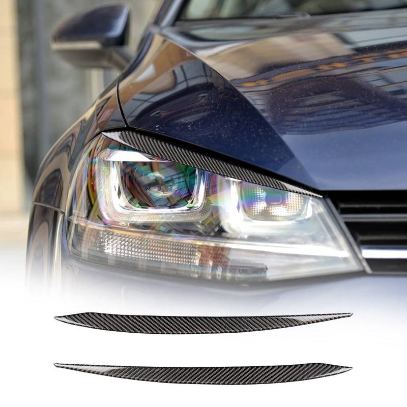 FINMOKAL Carbon-Faser-Scheinwerfer-Augendeckel-Augenbrauen-Abdeckung für VW Golf 7 GTI GTD MK7 2013-2019 von FINMOKAL