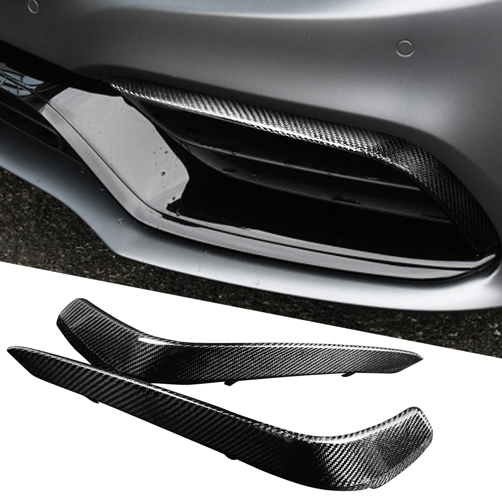 FINMOKAL Frontstoßstange Splitter Canard Lüftungsgitter Abdeckung Lüftungsschlitz Spoiler Splitter Canard Einsatz Abdeckung Trim Kohlefaser Muster passend für Mercedes Benz W205 C205 C63 AMG 4-Türer FINMOKAL Frontstoßstange Splitter Canard Lüftungsgitter Abdeckung Lüftungsschlitz Spoiler Splitter Canard Einsatz Abdeckung Trim Kohlefaser Muster passend für Mercedes Benz W205 C205 C63 AMG 4-Türer von FINMOKAL