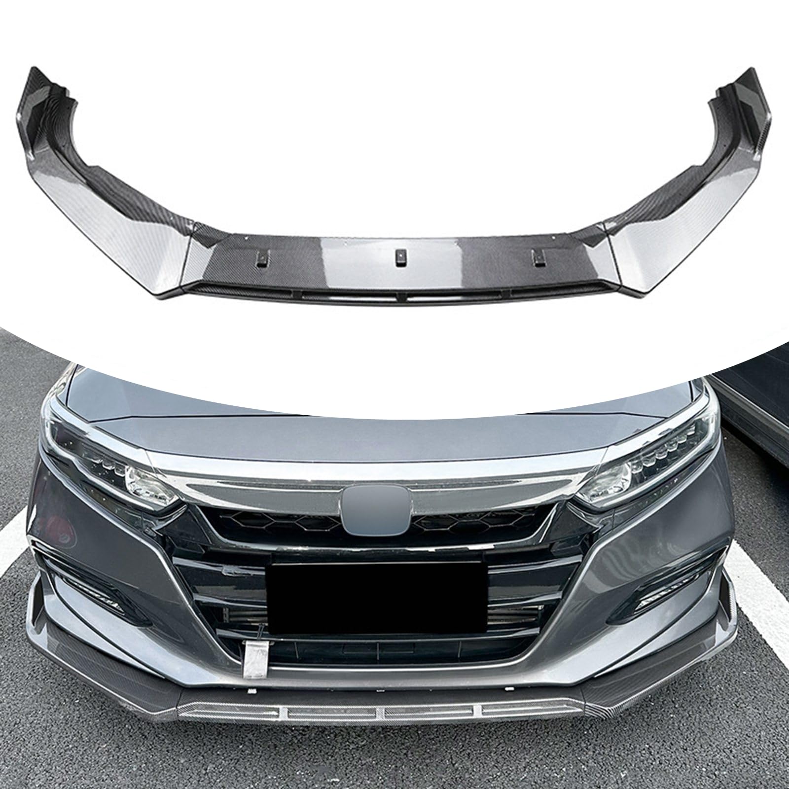 FINMOKAL Frontstoßstangen-Lippenspoiler, kompatibel mit Honda Accord 10. 2018, 2019, 2020–2021 (Karbonfaser-Optik) von FINMOKAL