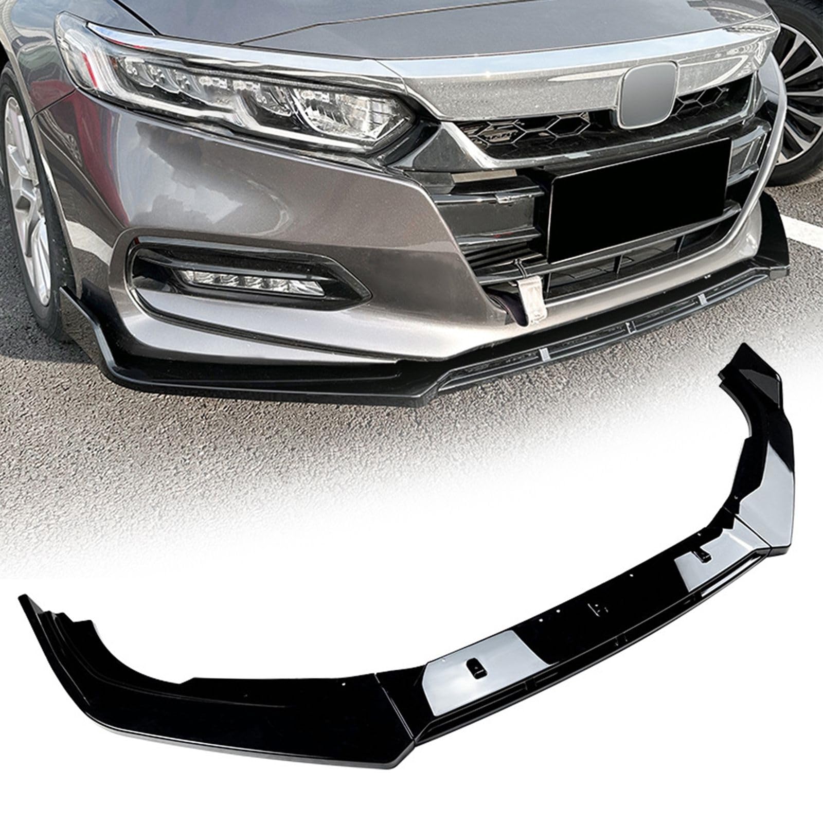 FINMOKAL Frontstoßstangen-Spoiler, kompatibel mit Honda Accord 10. 2018 2019 2020-2021 (glänzendes Schwarz) von FINMOKAL
