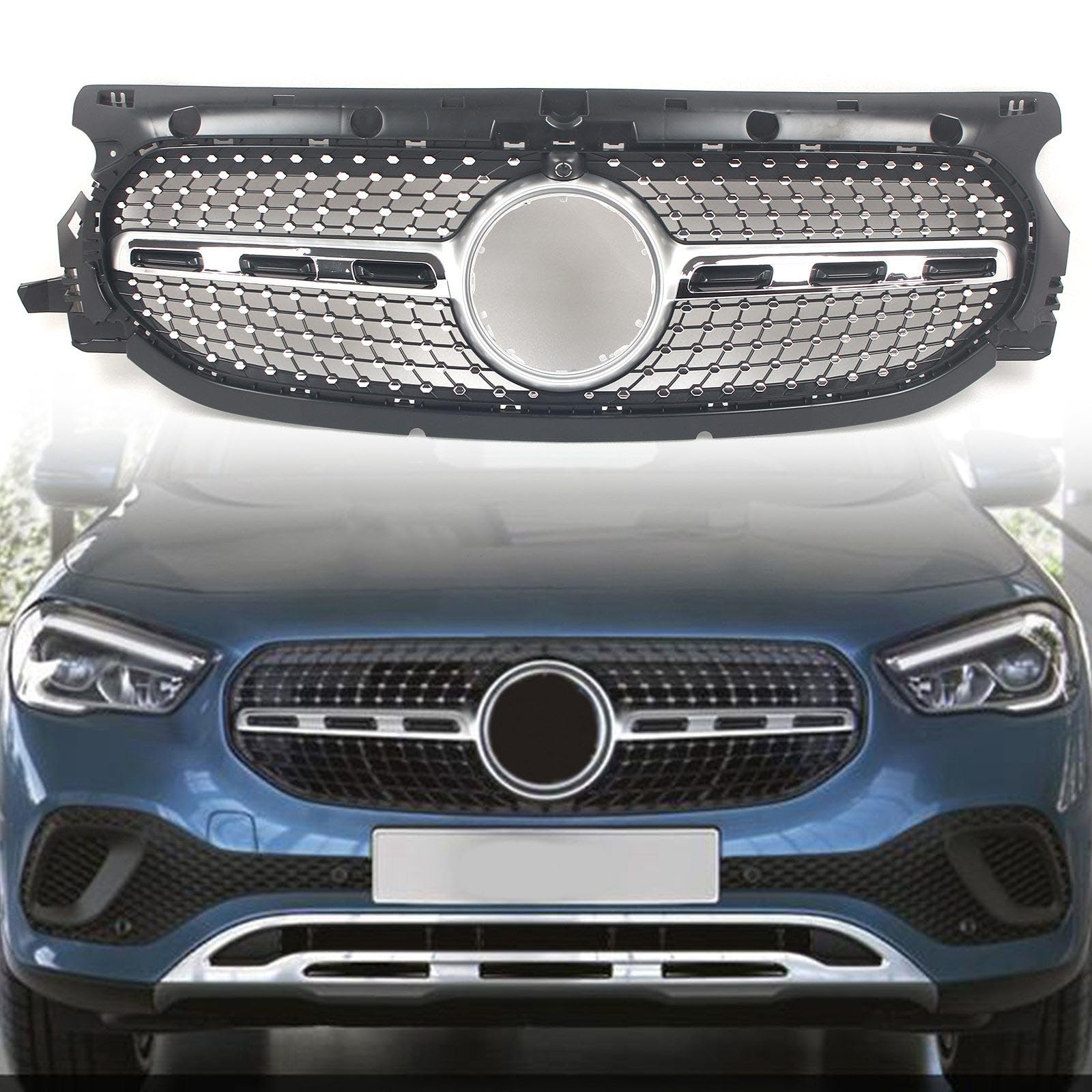 FINMOKAL Frontstoßstangengitter im Diamant-Stil, kompatibel mit Benz GLA-Klasse H247 GLA200 GLA250 2020 2021 2022+ FINMOKAL Frontstoßstangengitter im Diamant-Stil, kompatibel mit Benz GLA-Klasse H247 GLA200 GLA250 2020 2021 2022+ von FINMOKAL