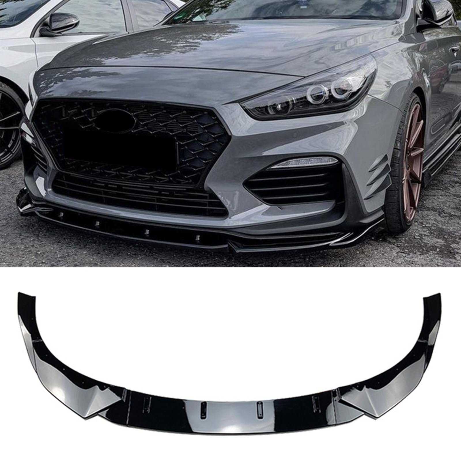 FINMOKAL Glänzend Schwarz Frontstoßstange Lippe Splitter Spoiler Kompatibel mit Hyundai I30N MK3 Schrägheck 2017 2018-2019 FINMOKAL Glänzend Schwarz Frontstoßstange Lippe Splitter Spoiler Kompatibel mit Hyundai I30N MK3 Schrägheck 2017 2018-2019 von FINMOKAL