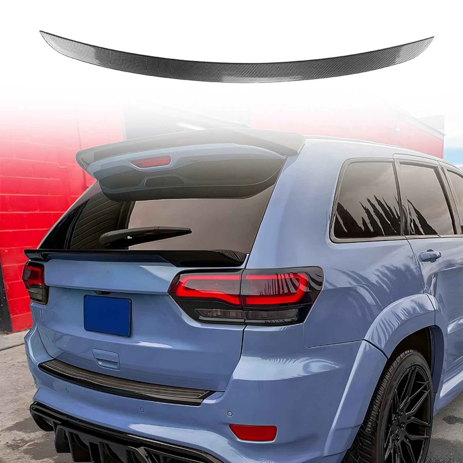 FINMOKAL Heckspoilerlippe kompatibel mit Jeep Grand Cherokee SRT 2012–2021 2013 2014 2015 (Kohlefaser-Optik) von FINMOKAL
