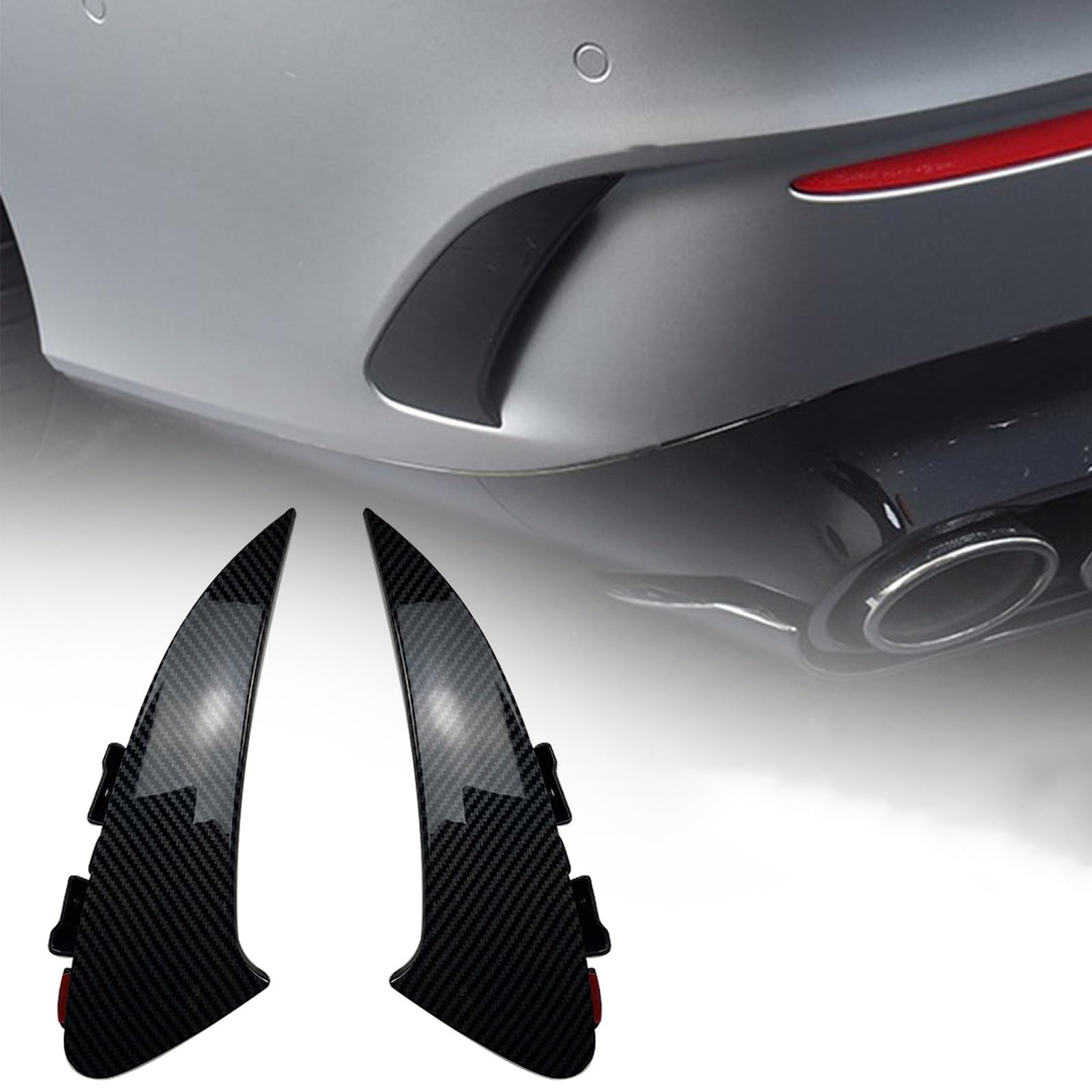 FINMOKAL Karbonfaser-ABS-Heckstoßstange, Lüftungsschlitz, Spoiler, Canard-Abdeckung, kompatibel mit Benz CLA C118 CLA35 CLA45 2020–2023 FINMOKAL Karbonfaser-ABS-Heckstoßstange, Lüftungsschlitz, Spoiler, Canard-Abdeckung, kompatibel mit Benz CLA C118 CLA35 CLA45 2020–2023 von FINMOKAL