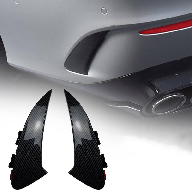 FINMOKAL Karbonfaser-ABS-Heckstoßstange, Lüftungsschlitz, Spoiler, Canard-Abdeckung, kompatibel mit Benz CLA C118 CLA35 CLA45 2020–2023 von FINMOKAL