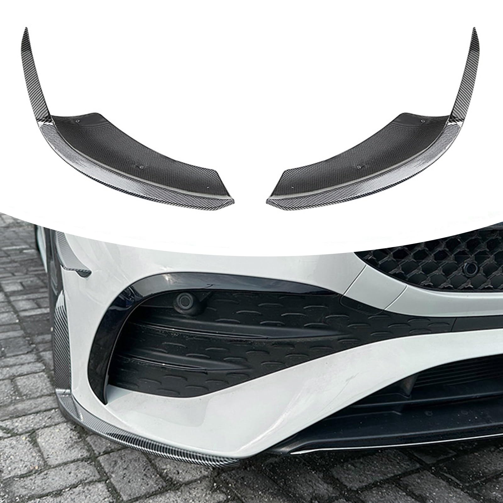 FINMOKAL Karbonfaser-Optik, Frontstoßstange, Seitenspoilerblende, kompatibel mit Benz A-Klasse W177, A180, A200, A35, AMG 2023, 2024+ FINMOKAL Karbonfaser-Optik, Frontstoßstange, Seitenspoilerblende, kompatibel mit Benz A-Klasse W177, A180, A200, A35, AMG 2023, 2024+ von FINMOKAL