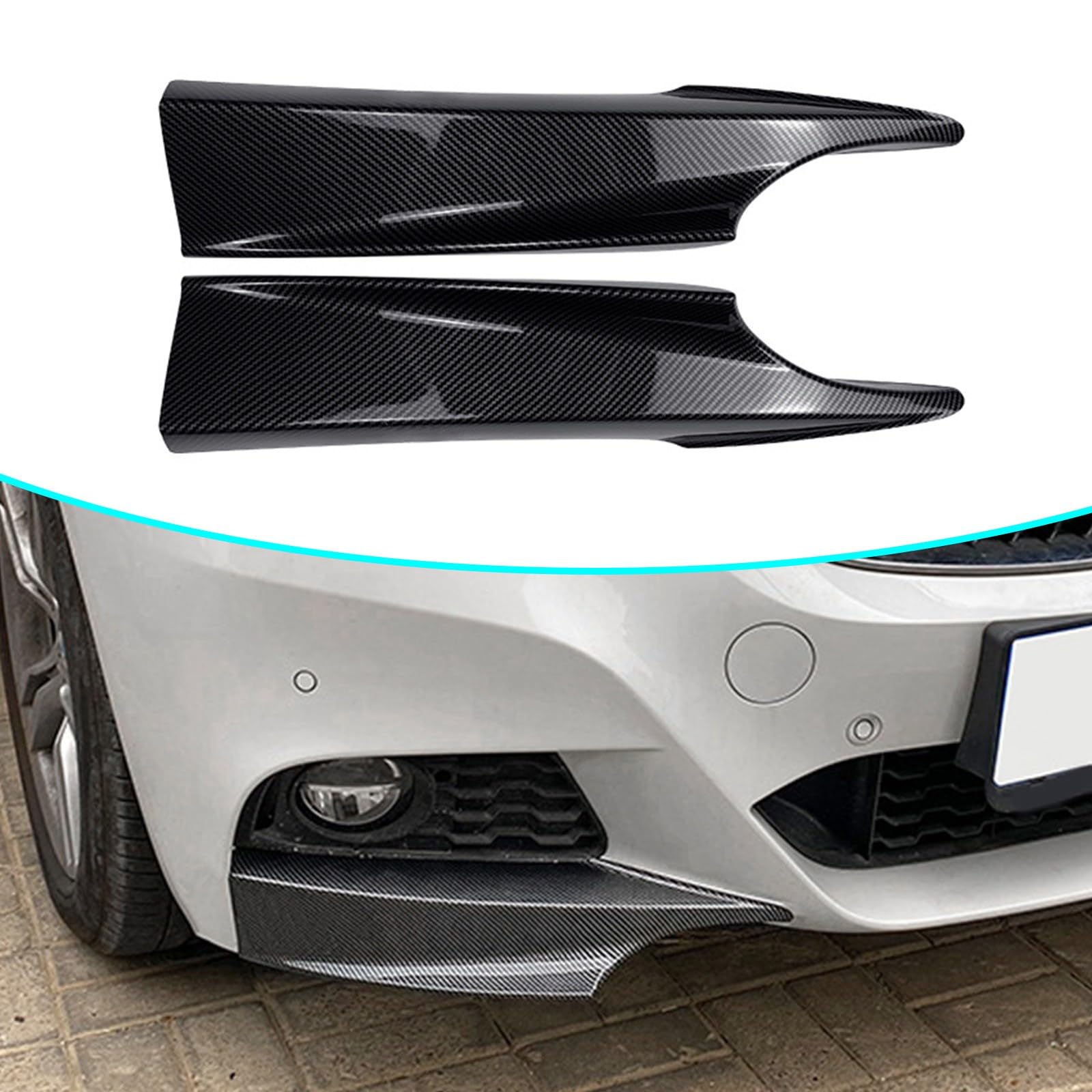 FINMOKAL Karbonfaser-Optik Frontstoßstange Eckabdeckung Splitter Lippe Spoiler Kompatibel mit BMW 3er GT F34 320i 325i M Sport 2014-2019 FINMOKAL Karbonfaser-Optik Frontstoßstange Eckabdeckung Splitter Lippe Spoiler Kompatibel mit BMW 3er GT F34 320i 325i M Sport 2014-2019 von FINMOKAL