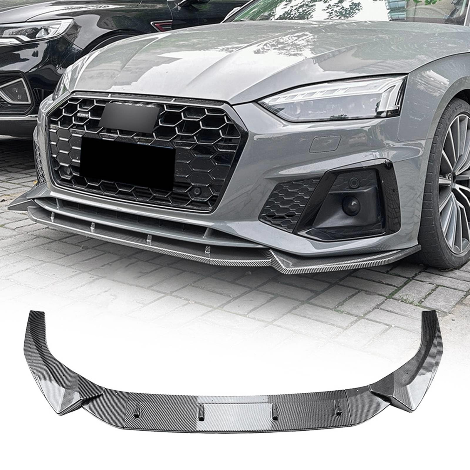 FINMOKAL Karbonfaser-Optik Frontstoßstange Lippe Air Dam Kinnspoiler Splitter Kompatibel mit Audi A5 Sline S5 8W6 2021 2022 2023-2024 FINMOKAL Karbonfaser-Optik Frontstoßstange Lippe Air Dam Kinnspoiler Splitter Kompatibel mit Audi A5 Sline S5 8W6 2021 2022 2023-2024 von FINMOKAL