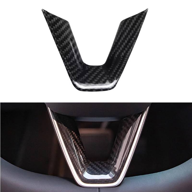 FINMOKAL Lenkrad-Untere Abdeckung aus echter Karbonfaser, kompatibel mit Tesla Model 3 2023–2024 von FINMOKAL