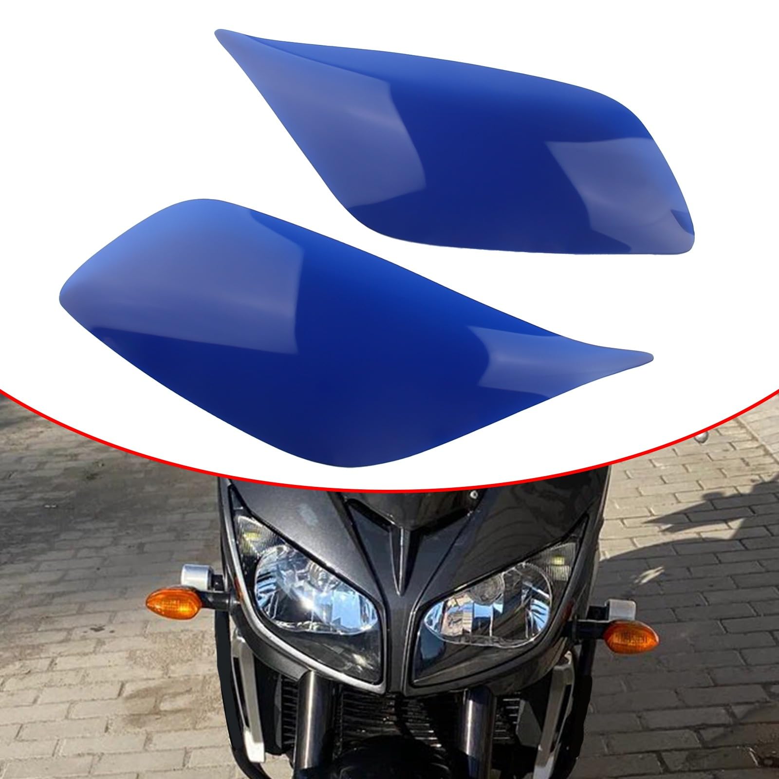 FINMOKAL Motorrad-ABS-Scheinwerferabdeckung, Linsenschutz, kompatibel mit Yamaha FZ1 2006–2009 (blau) von FINMOKAL