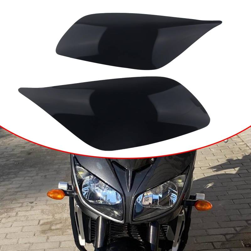 FINMOKAL Motorrad Schwarz Scheinwerfer Schutz Abdeckung Objektiv Schild Kompatibel mit Yamaha FZ1 2006-2009 von FINMOKAL