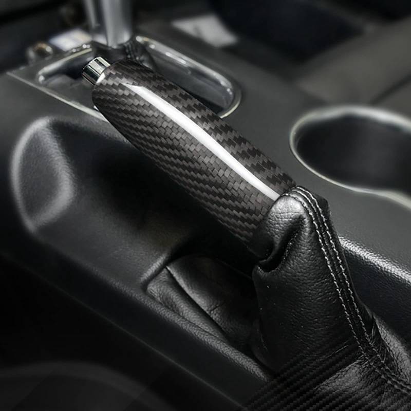 FINMOKAL Passend für Ford Mustang 2015–2021 echte Kohlefaser-Bremsgriff, Handbremsenabdeckung von FINMOKAL