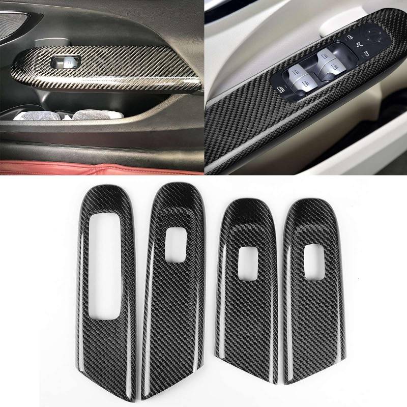 FINMOKAL Real Carbon Fiber Interieur Door Window Switch Cover For Mercedes-Benz C-Klasse W206 2022-2023 von FINMOKAL
